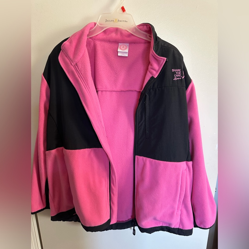 pink and black jacket - for the cure